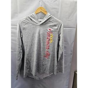 Majestic Kansas City Chiefs Lightweight Hoodie Gray Youth Medium